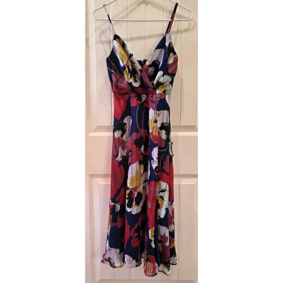 Lulu's All About Love Royal Blue Floral Print Midi Dress Size XS NWT $78 - Picture 4 of 7